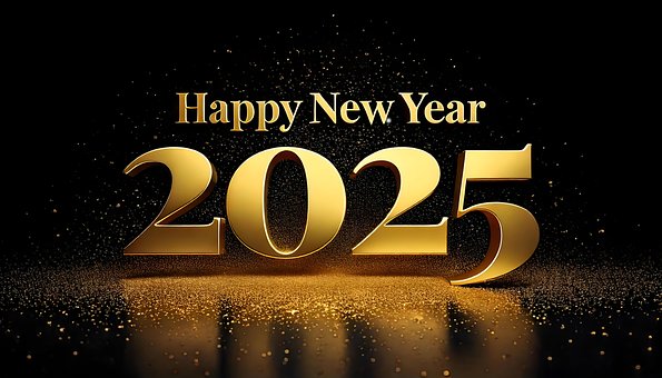 Neujahr, 2025, Wünscht Sich, Golden