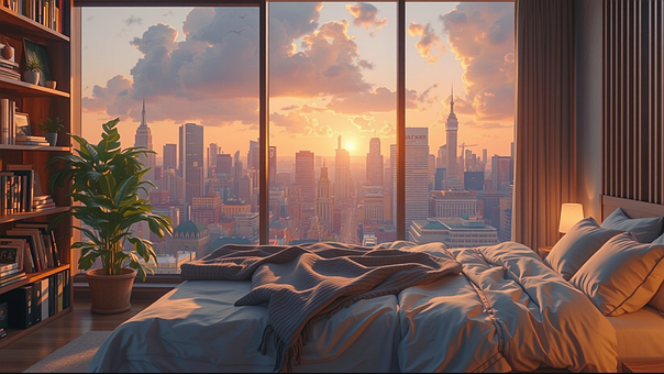 Regn, Ny, By, Arbeid, Skyline, Luksus