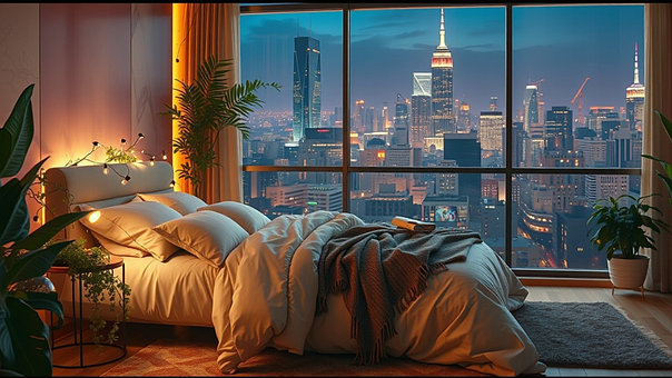 Regn, Ny, By, Arbeid, Skyline, Luksus