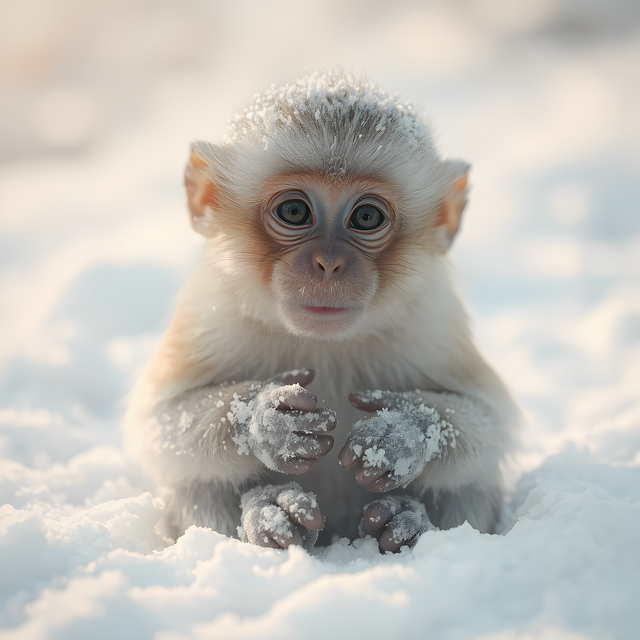 Free ai generated monkey baby illustration