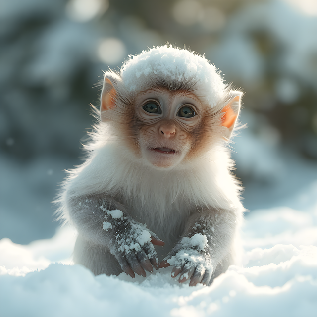 Free ai generated monkey baby illustration