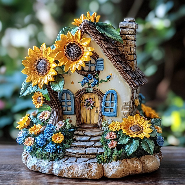 Miniatur, Hütte, Sonnenblume, Rustikal