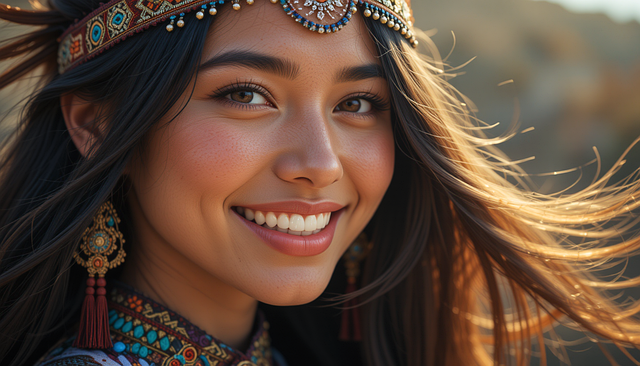 Free generated to young woman native american illustration