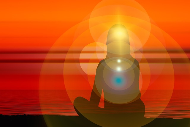 Free meditation contemplation cross-legged illustration