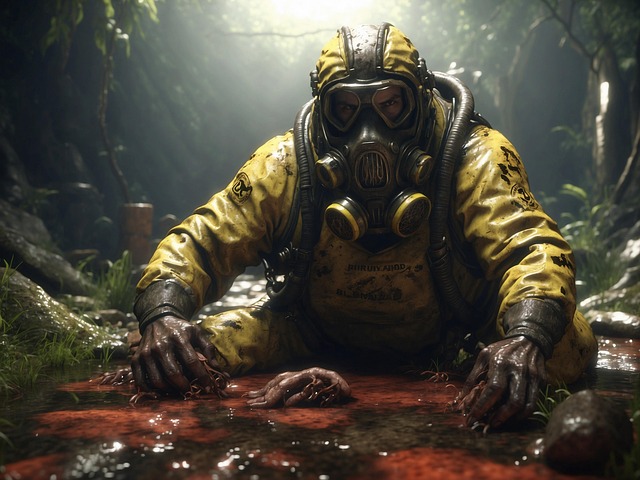 Free ai generated hazmat gas mask illustration