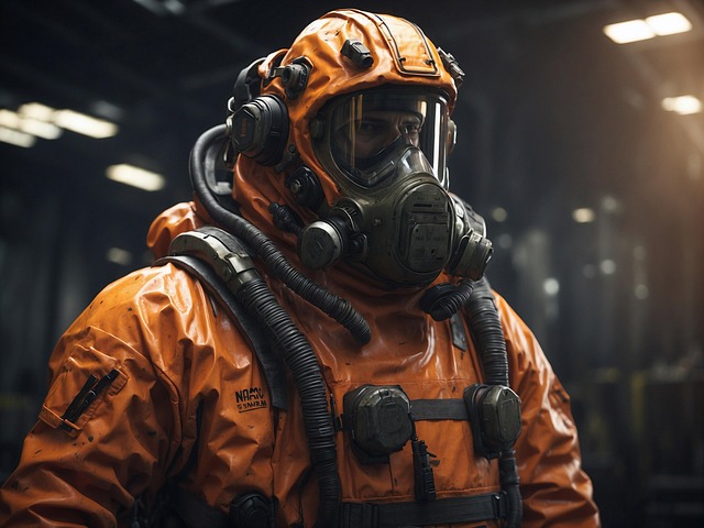 Free ai generated hazmat gas mask illustration