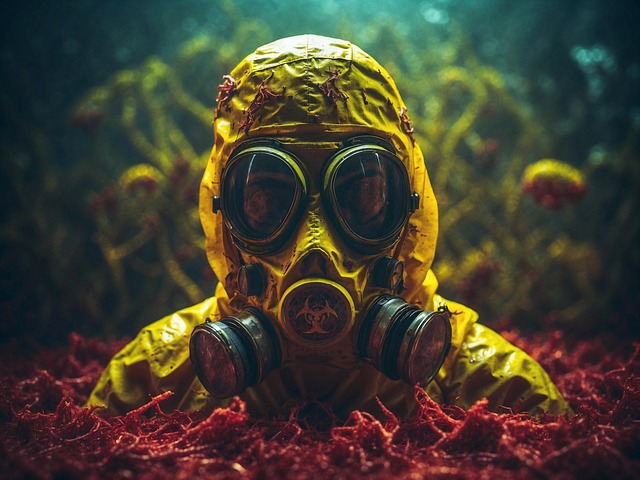 Free ai generated hazmat gas mask illustration