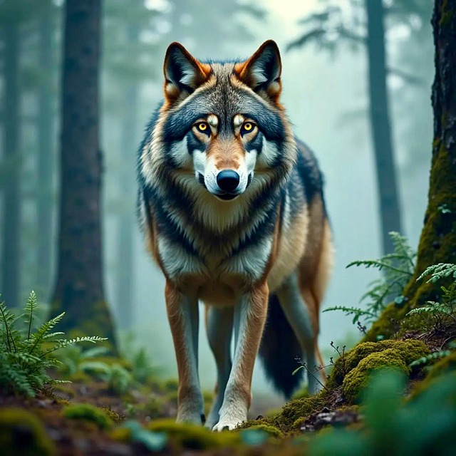 Download free HD stock image of Ai Generated Wolf Free ai generated wolf trees illustration