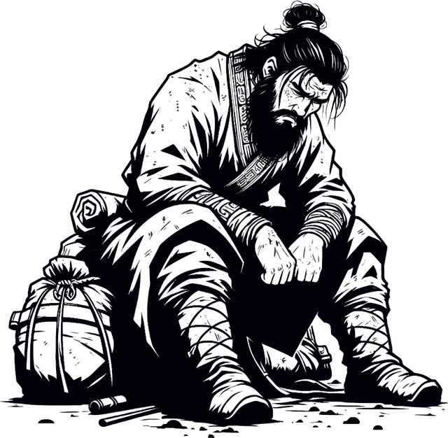 Free ai generated man sad vector