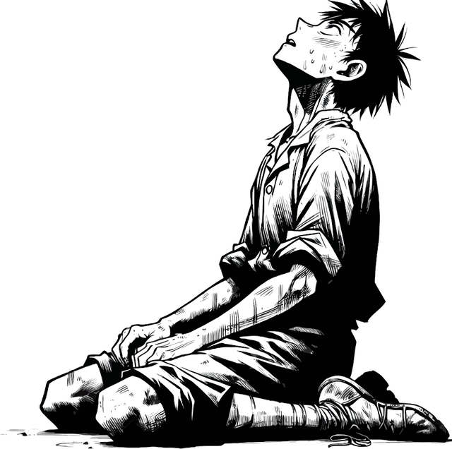 Free ai generated boy sad vector