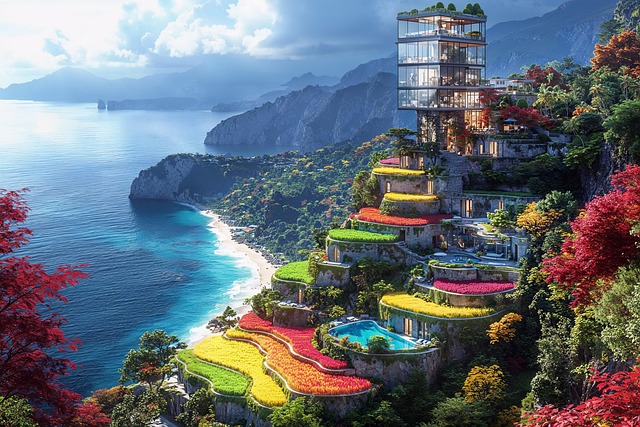 Ai Generiert, Hotel, Erholungsort, Natur