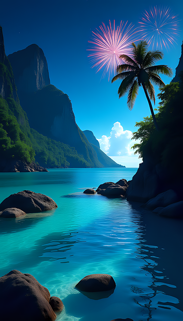 Free Ai Generated Beach illustration and picture