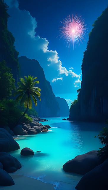 Free Ai Generated Beach illustration and picture