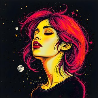 Black Light, Neon, Donker, Portret