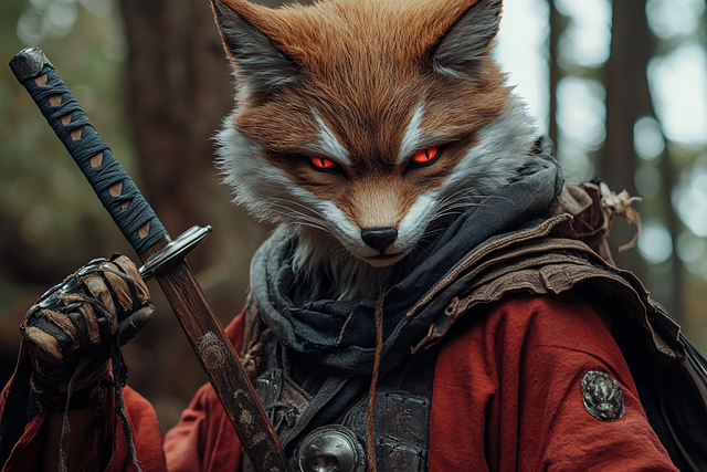 Free ai generated fox kitsune illustration
