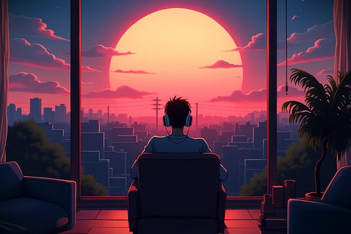 Free Sunset Man illustration and picture
