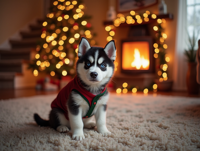 Ai Genereret, Jul, Træ, Hundehvalp
