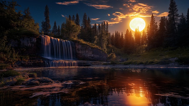 Free ai generated lake nature illustration