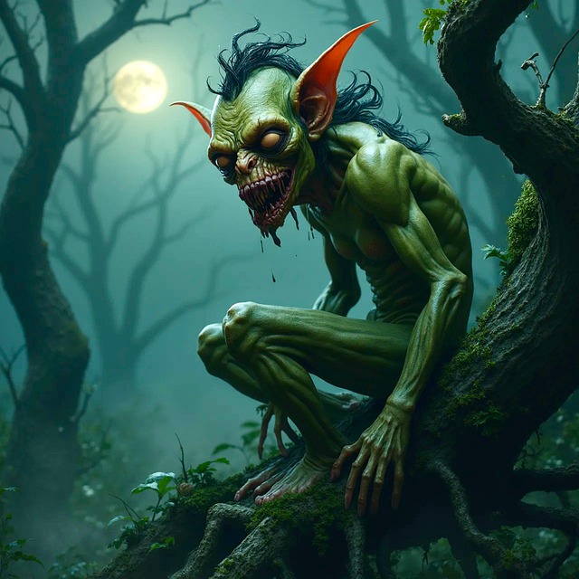 Free ai generated goblin fantasy illustration