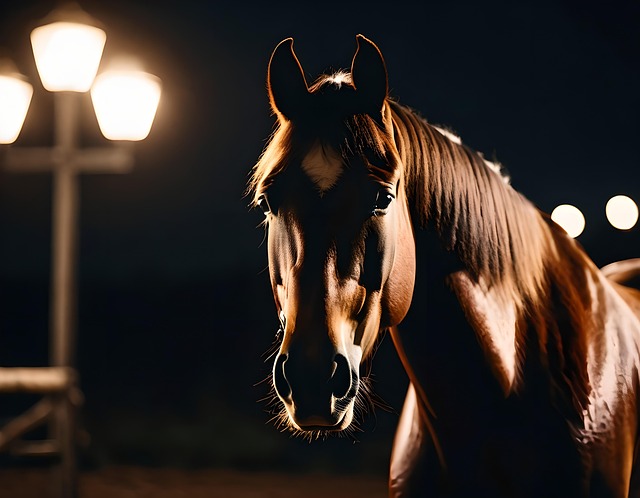 Ai Generado, Caballo, Noche, Luces