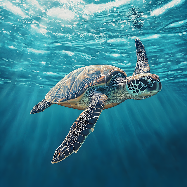 Free ai generated turtle marine illustration