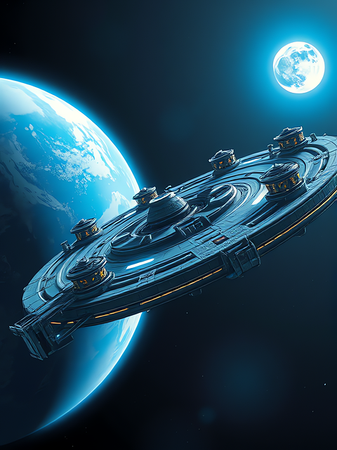 Free space station satellite space illustration
