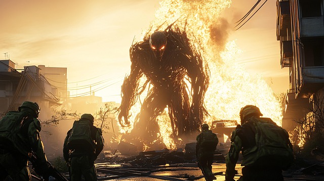 Free giant titan fire illustration