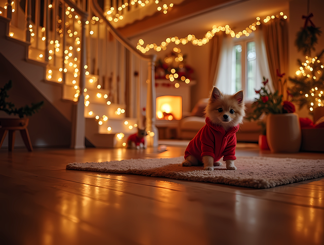 Ai Genereret, Jul, Træ, Hundehvalp