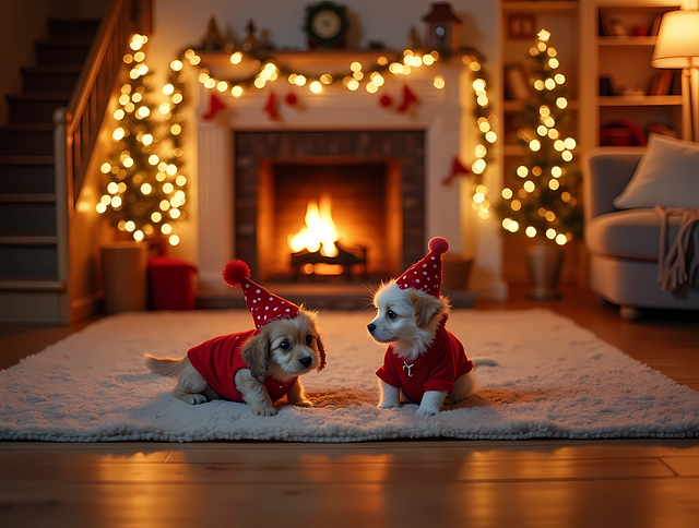 Ai Genereret, Jul, Træ, Hundehvalp