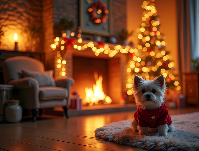 Ai Genereret, Hundehvalp, Jul, Træ