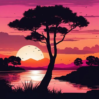 Free Sun Lake illustration and picture