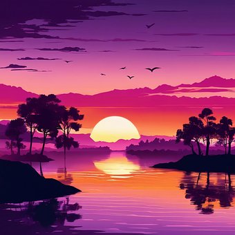 Free Sun Lake illustration and picture