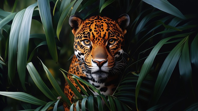 Free ai generated jaguar rainforest illustration
