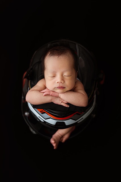 baby, newborn, child, little, sweet, cute, dream, night, helmet, motor, young
