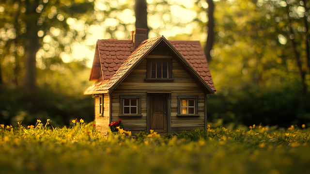 Free miniature house wooden illustration
