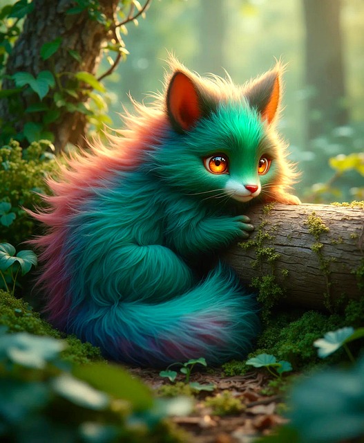Free ai generated kitten log illustration