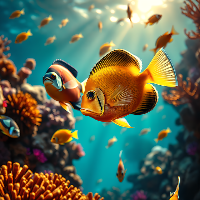 Free ai generated nature fishes illustration