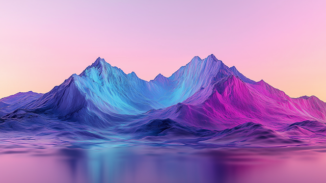 Free ai generated aurora borealis colorful mountains illustration