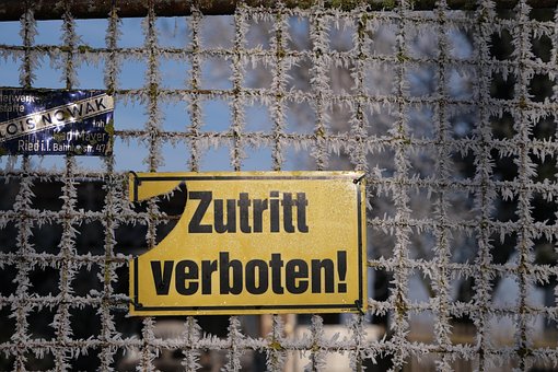 Schild, Verbotsschild, Alt, Zaun