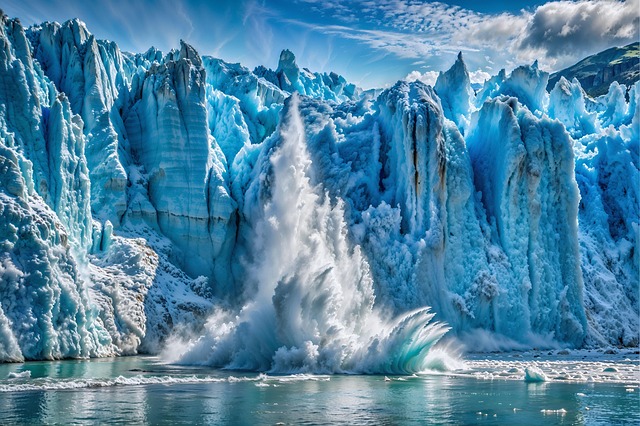 Free glacier glacier edge calving glacier illustration