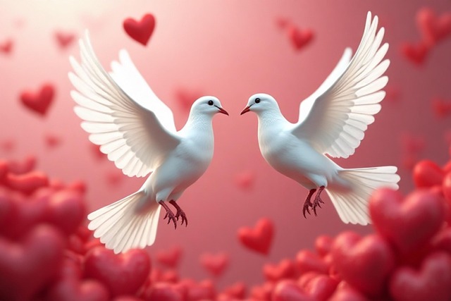 Free birds pigeons lovers illustration