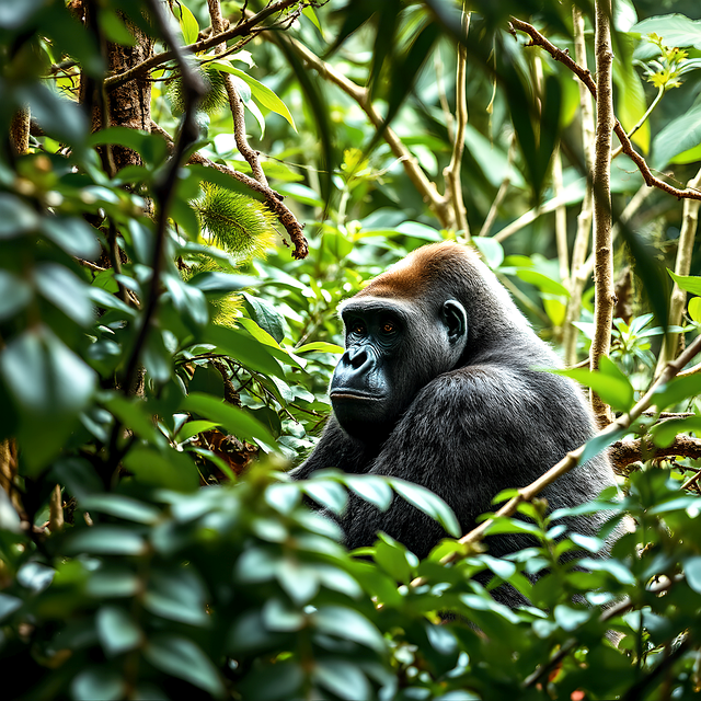 Free ai generated gorilla ape illustration