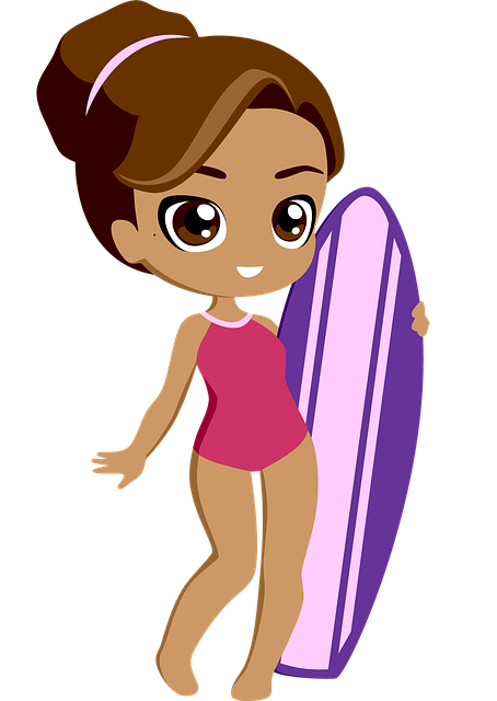 Free woman sport surfer illustration