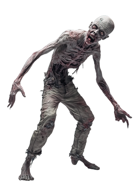 Free ai generated zombie character skinny undead illustration