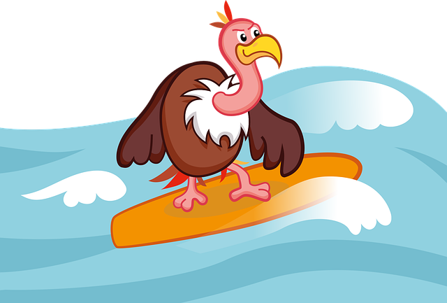 Free vulture surf surfing vector