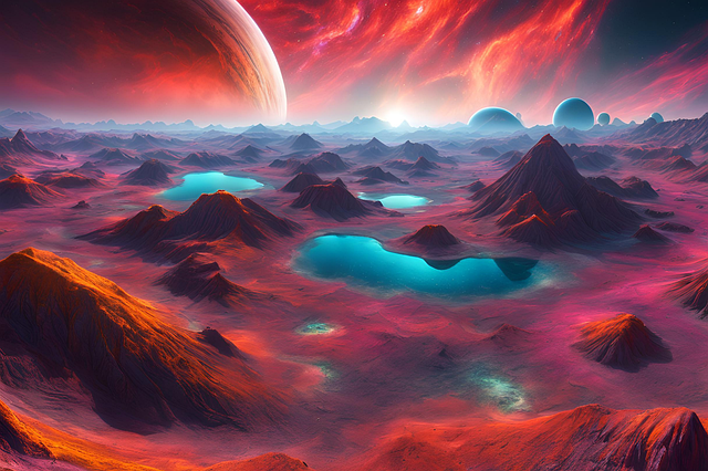 Free ai generated extraterrestrial beauty otherworldly scenery illustration
