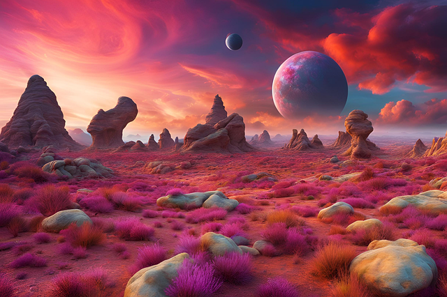 Free colorful planet extraterrestrial beauty illustration