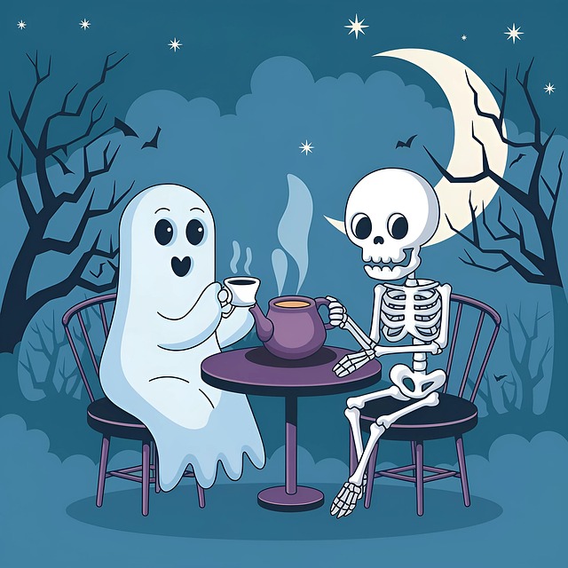 Free ai generated ghost skeleton illustration
