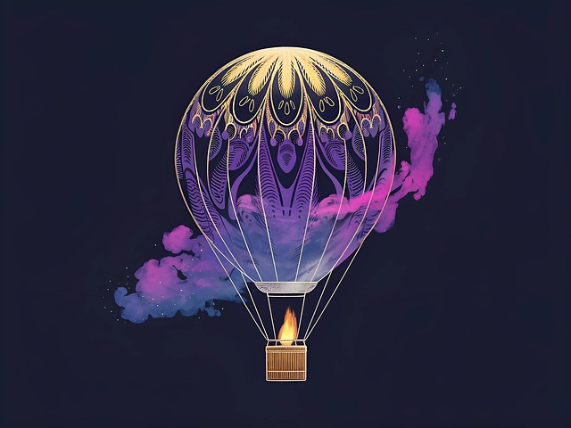 Free ai generated hot air balloon cosmic design illustration