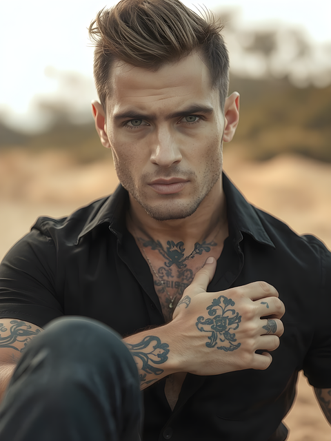 Free ai generated man tattoo illustration